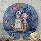 Home decor Clock Picture 'Two in a boat' Handmade, Watch, Chelyabinsk,  Фото №1