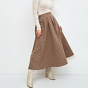 Одежда handmade. Livemaster - original item Polka Dot Cotton Midi Length Skirt. Handmade.