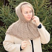Аксессуары handmade. Livemaster - original item Bonnets: Fashionable cowl-shirt front downy knitted. Handmade.