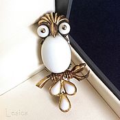 Винтаж handmade. Livemaster - original item Rare brooch Wise Owl jelly belly Trifari United States. Handmade.