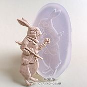Материалы для творчества handmade. Livemaster - original item Molds: 7 x 3,3cm White Rabbit Alice in Wonderland silicone mold. Handmade.