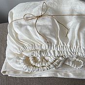 Для дома и интерьера handmade. Livemaster - original item Linen sheet with elastic band 160h200h20 cm - Linen sheet Lavender. Handmade.