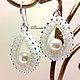 White beaded teardrop earrings "Scarlett", Earrings, Divnogorsk,  Фото №1