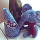 Заказать Джинсовый слон в шарфе... индиго ..и елка (набор). LoLo. Ярмарка Мастеров. . Мягкие игрушки Фото №3