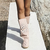 Обувь ручной работы handmade. Livemaster - original item STELLA - Leather loafers- Handmade boots - Pink Boots. Handmade.