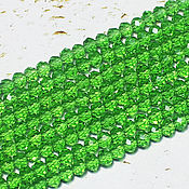 Материалы для творчества handmade. Livemaster - original item Beads 60 pcs Faceted 4/3 mm Green Rainbow. Handmade.