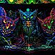 Order Psychedelic forest painting 'Night Owl'. Fractalika. Livemaster. . Ritual attributes Фото №3