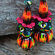 'Minstrels carnival', bright earrings with frogs and pumpkins, Earrings, Krasnogorsk,  Фото №1