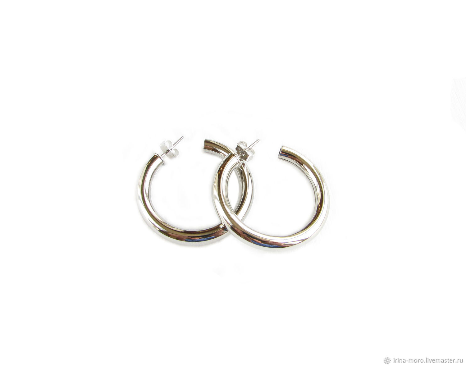 Large Ring Earrings, Massive Silver ring Earrings, Congo earrings, Moscow,  Фото №1