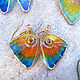 Brass wire wraped earrings "Butterfly wings - 1". Earrings. IVA rainbow art. My Livemaster. Фото №4