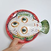Тарелка керамическая  "Рыбка" (средняя)