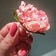 Кольцо "Мон Амур" с пудрово-розовым пионом. Кольца. Irish-flo украшения с цветами. Ярмарка Мастеров.  Фото №5