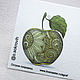 Felt pattern for Apple green brooch, Embroidery kits, Solikamsk,  Фото №1