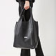 Bag Bag leather soft black Package String Bag T shirt medium Bag Shopper. Sacks. BagsByKaterinaKlestova (kklestova). Online shopping on My Livemaster.  Фото №2