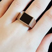 Украшения handmade. Livemaster - original item Silver ring with black enamel. Handmade.