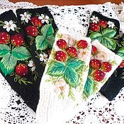 Аксессуары handmade. Livemaster - original item Mitts: fingerless gloves with embroidery. Handmade.