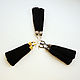 Earrings-brushes black in assortment, Tassel earrings, Tyumen,  Фото №1