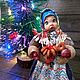Ватная елочная игрушка "Барышня с баранками". Народная кукла. Наталья Рукодельница. Ярмарка Мастеров.  Фото №4