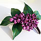 Order Brooch leather Sprig of lilac. Shagree (Shagree). Livemaster. . Brooches Фото №3