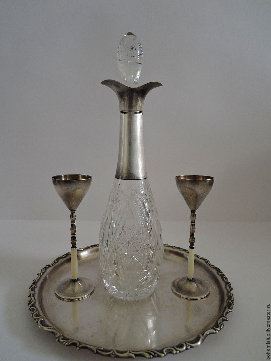 Set Decanter Glasses Tray Crystal Silver Wmf 1910 Shop Online On 4675
