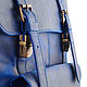 Leather backpack 'Indigo' (electric crazy). Backpacks. Russian leather Guild. My Livemaster. Фото №6
