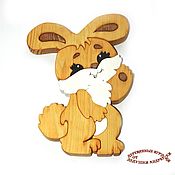 Куклы и игрушки handmade. Livemaster - original item Gifts for kids. Puzzles made of wood Sunny Bunny. Handmade.