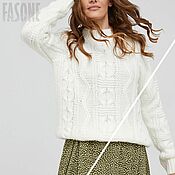 Одежда handmade. Livemaster - original item Jerseys: Warm white sweater in braids Autumn sweater. Handmade.
