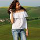 'Asilia' Summer blouse top, cotton cutwork, Blouses, Tashkent,  Фото №1