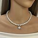 Колье из жемчуга, украшение подарок. Колье. Silver Moda. Интернет-магазин Ярмарка Мастеров.  Фото №2
