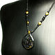  Sharnah-black Panther-necklace-painting on stone. Pendant. lacquer miniature. Online shopping on My Livemaster.  Фото №2