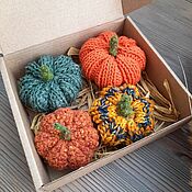 Для дома и интерьера handmade. Livemaster - original item Pumpkin Set Knitted Needle Holders for Home for Halloween Souvenir Decor. Handmade.