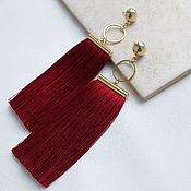 Украшения handmade. Livemaster - original item Earrings with red tassels. Handmade.