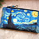 Van Gogh Bag, phone bag, bridesmaid clutch, cosmetic bag, Beauticians, Kaliningrad,  Фото №1