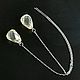 Капля солнечной росы - цитрин серьги  протяжки. Серьги-продевки. Roxana Jewelry for you. Интернет-магазин Ярмарка Мастеров.  Фото №2