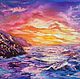 Картина маслом море закат 40/50 "Чудо природы", Pictures, Murmansk,  Фото №1