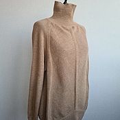 Одежда handmade. Livemaster - original item A loose-cut sand-colored sweater with a high collar.. Handmade.