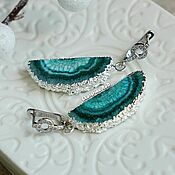 Украшения handmade. Livemaster - original item Super earrings with agate druze 