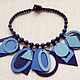 Wooden necklace "Three Shades of Blue", Necklace, Moscow,  Фото №1