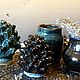 Интерьерная вазочка и шишка пинии Зимняя ночь. Вазы. Oliya12 (hobbycraft). Ярмарка Мастеров.  Фото №4