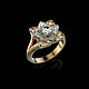 Кольцо "Цветок" из золота 585 пробы с бриллиантом. Кольца. BUGAKOV jewelry. Интернет-магазин Ярмарка Мастеров.  Фото №2