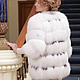 Шуба полушубок жилет из белой полярной лисы (перфорация)   Polar fox fur coat and vest gilet fur sleeveless