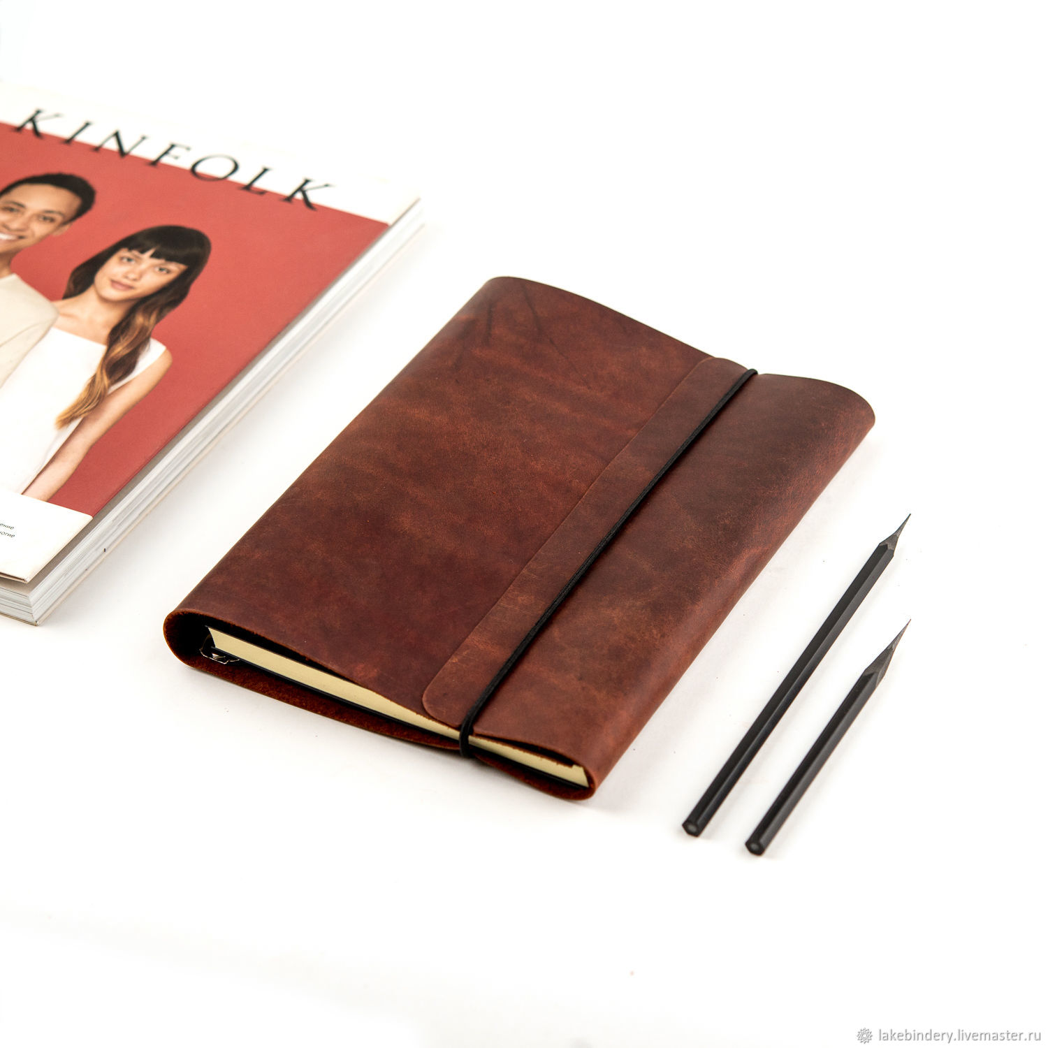 Leather notebook on the rings A5 is made of genuine leather, Notebooks, Moscow,  Фото №1