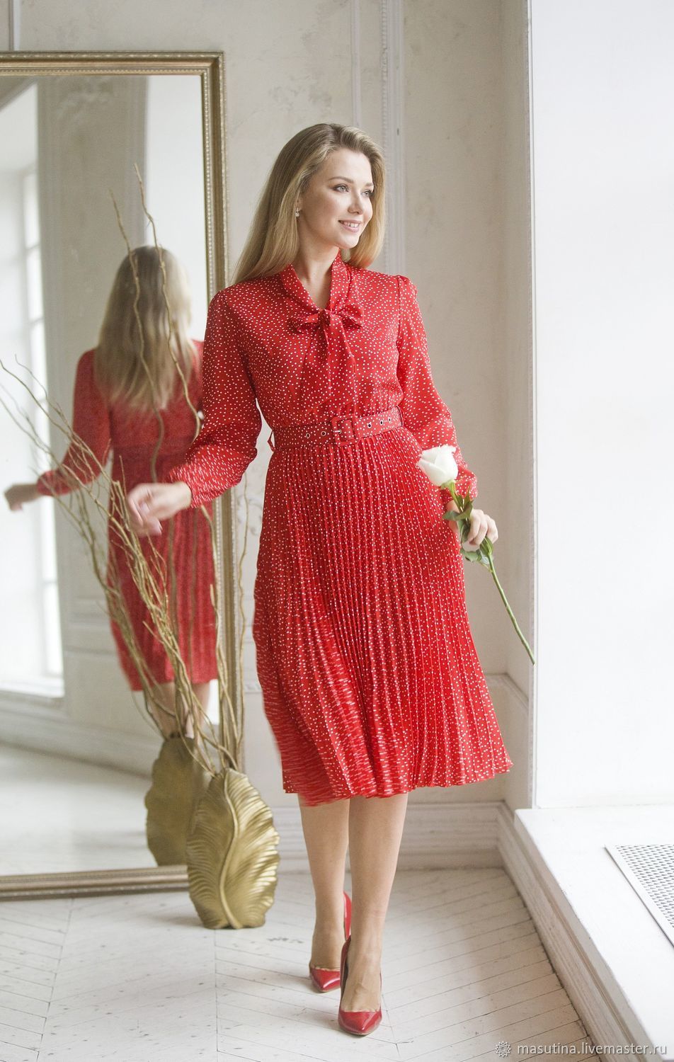 The dress 'Sofia' is red, Dresses, St. Petersburg,  Фото №1