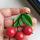 Винтаж: СССР пластик черешня брошь винтаж. Броши винтажные. Vintage Gems Bijoux. Интернет-магазин Ярмарка Мастеров.  Фото №2