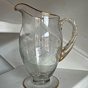 Винтаж handmade. Livemaster - original item Flower print jug, murano glass, Italy. Handmade.