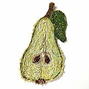 Украшения handmade. Livemaster - original item Pear, hand embroidery. Handmade.