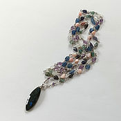 Украшения handmade. Livemaster - original item Necklace with amethyst, kyanite and labrador. Handmade.