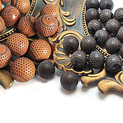 Материалы для творчества handmade. Livemaster - original item Beads 20mm Cameroon Ebony/Rosewood honeycomb carving. Handmade.