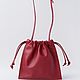 Кожаная сумка кисет красная. Сумка через плечо. AUGUST BAGS. Ярмарка Мастеров.  Фото №6
