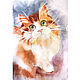 Painting cat portrait of an animal in watercolor 37h25 cm, Pictures, Ekaterinburg,  Фото №1